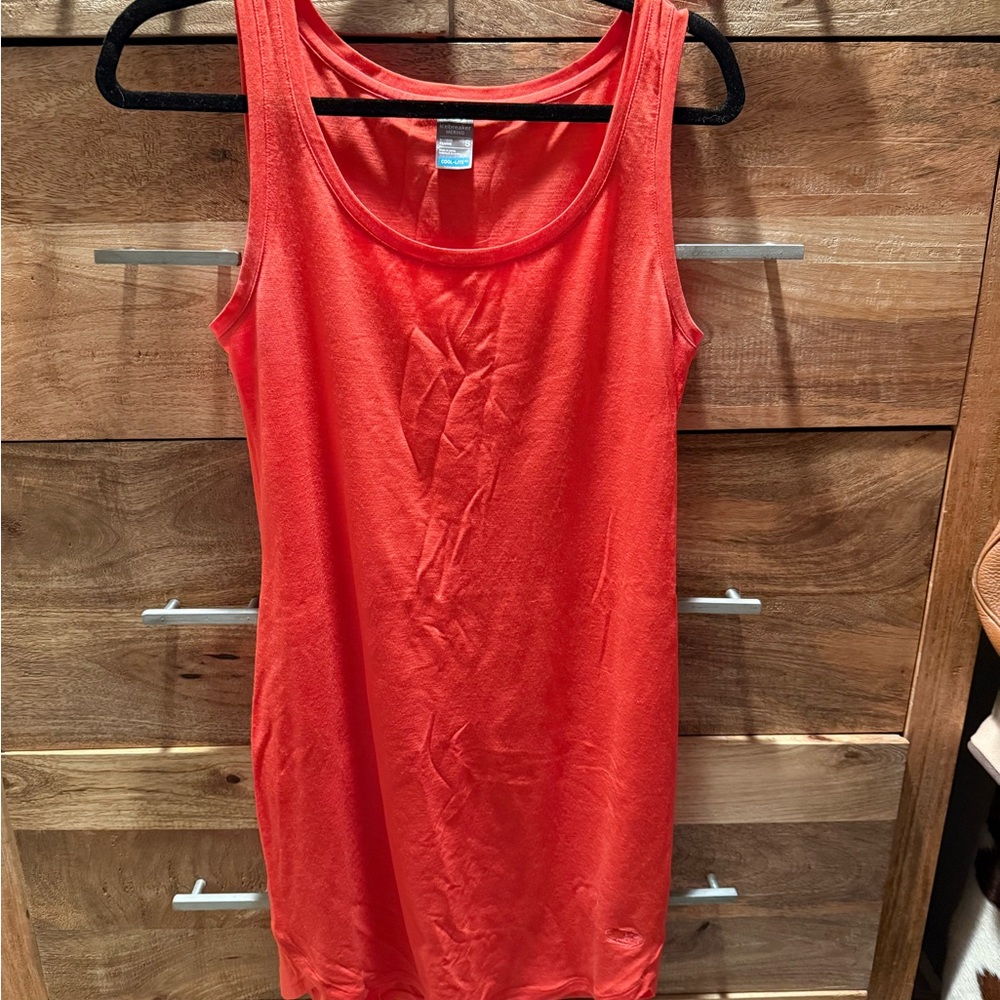 Icebreaker Merino Orange Cool-Lite Merino Wool Sport Dress, Size Small